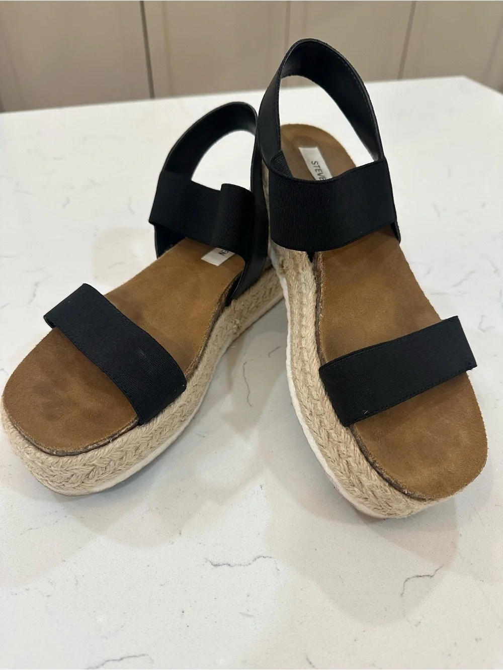 Steve Madden Black Espadrille Platform Sandals-8